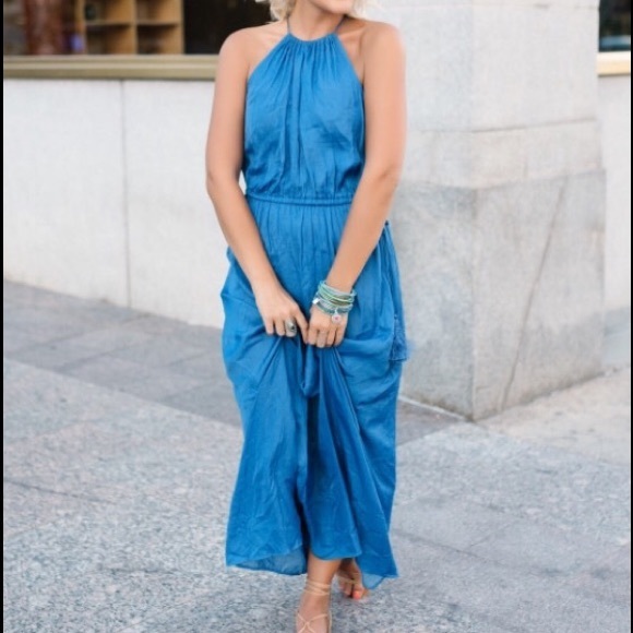 LOFT Dresses & Skirts - Ann Taylor Loft Maxi blue tassel dress